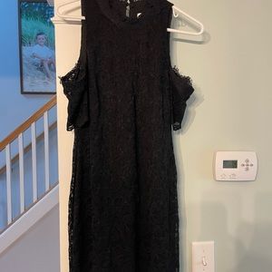 Laundry black lace open shoulder dress